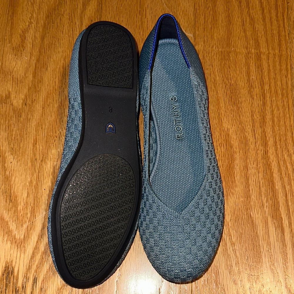 Rothy's Slate Blue Knit Ballet Flats NWOT